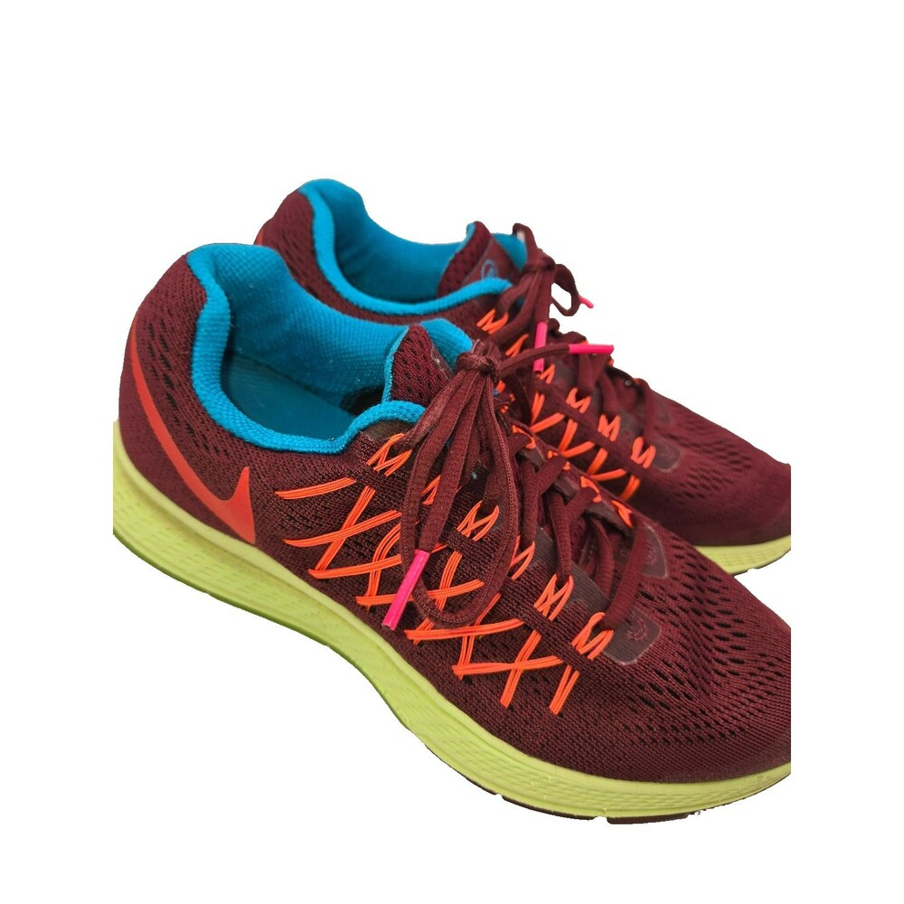 Nike Air Zoom Pegasus 32 N7 Running Shoes Burgundy Lime Women's Size 8